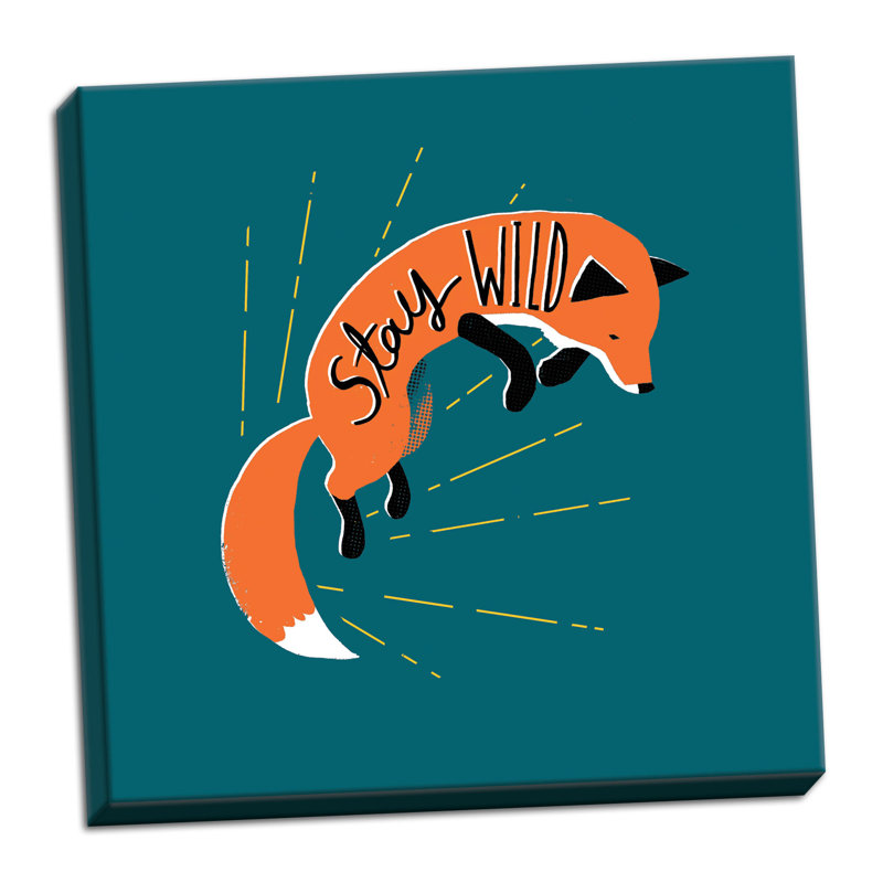 « stay wild », impression, Toile tendue, H 12 po x l 12 po x P 0,75 po