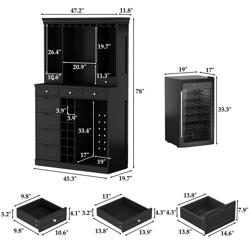 45.3 " L Bar Cabinet