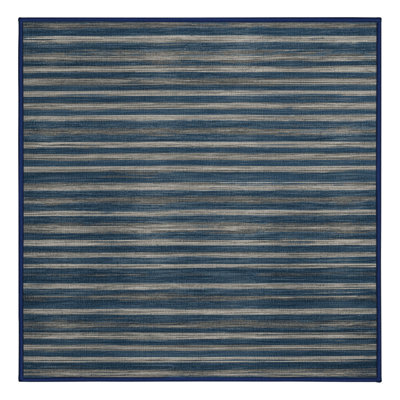 Machine Washable Horizontal Stripes Grey Area Rug