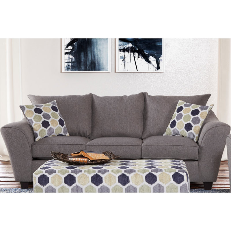 Canapé 89 po avec coussins réversibles, 100% polyester gris héritage