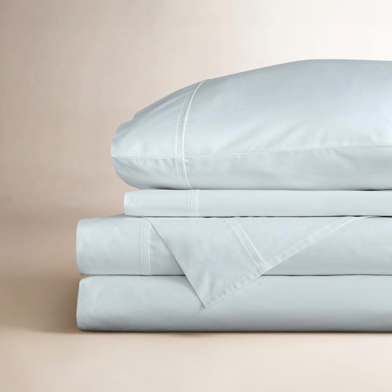 Emrik Brushed Organic Cotton Percale Sheet Set, Soft Gray, King