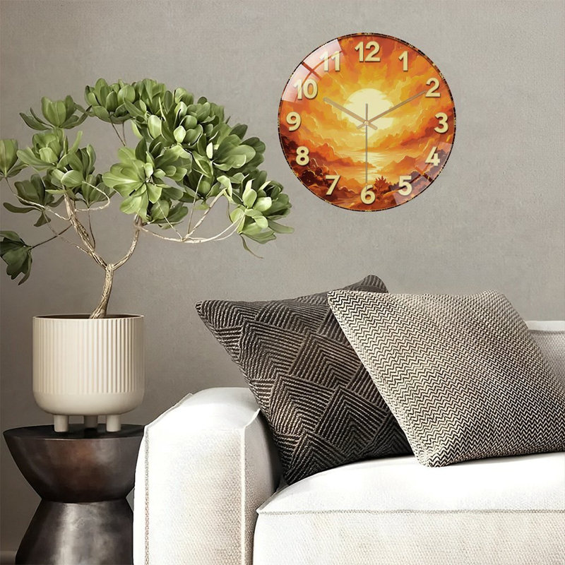 Horloge murale 12 po Golden Sunset