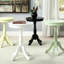 Table d'appoint en bois avec plateau stable et piédestal blanc - ajoute de la chaleur à l'espace de vie, H 25,5 po x l 18,5 po-1357877673