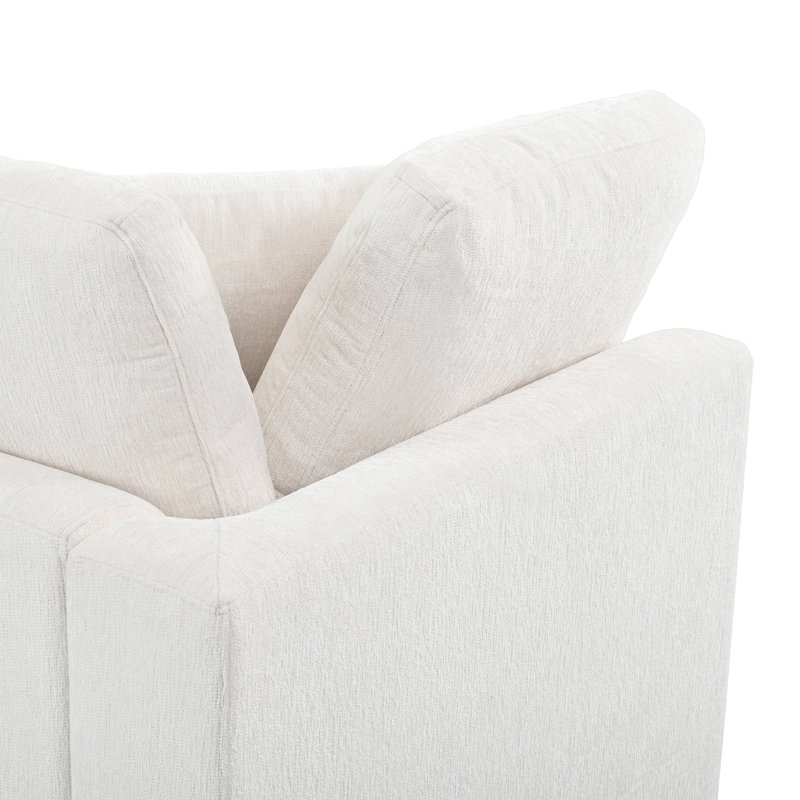 Ensemble canapé 3 pièces en bois de chenille (1 causeuse + 1 fauteuil + 1 pouf), Beige
