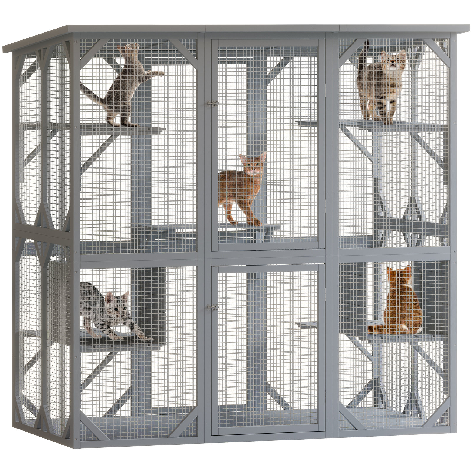 Tucker Murphy Pet™ Domynik Outdoor Cat Enclosure with 6 Platforms ...