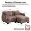 Canapé en L avec support en chenille avec coussin de taille délicate, conception ergonomique en courbe, avec repose-pieds mobile, assemblage facile pour le salon-133038760