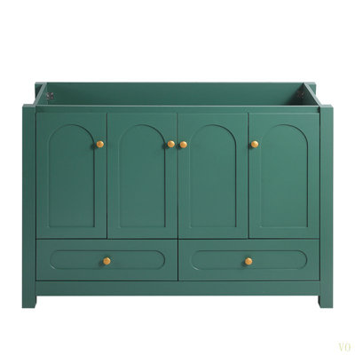 48-Inch Wide Bathroom Vanity With Ample Storage Space - A Cabinet Featuring 4 Sliding Doors And 2 Drawers (Excluding The Ceramic Basin)