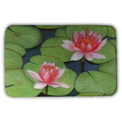 Lotus flowers in a swamp Bath Mat with Non-Slip Backing - Quick Dry Memory Foam Bathroom Rug - Absorbent - Modern Plush Spa-Style - Machine Washable