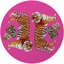 Tiger Seeing Double Vegan Leather Round Pebble Placemat-1378197329