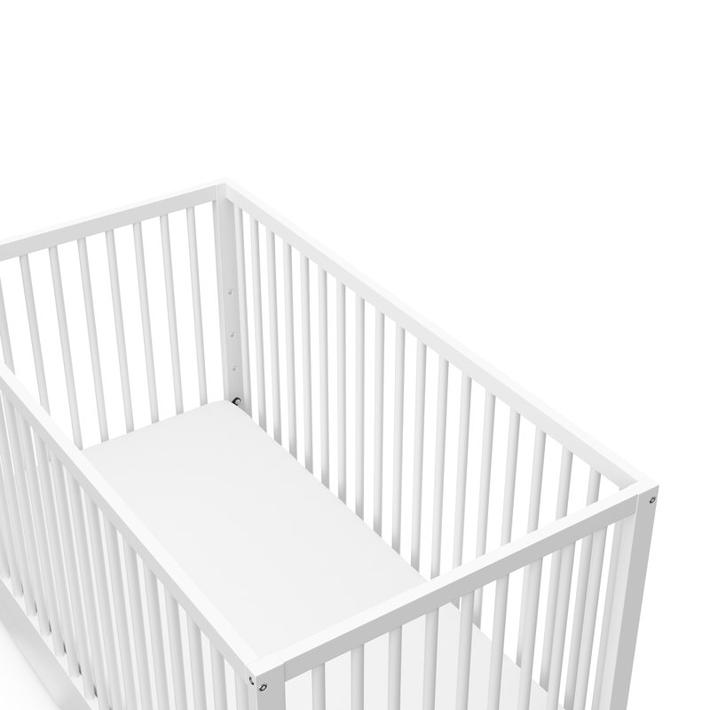 White Pine Wood 5-in-1 Convertible Crib with Drawer