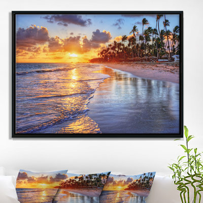 " Beach Side Resort With Palm Trees "