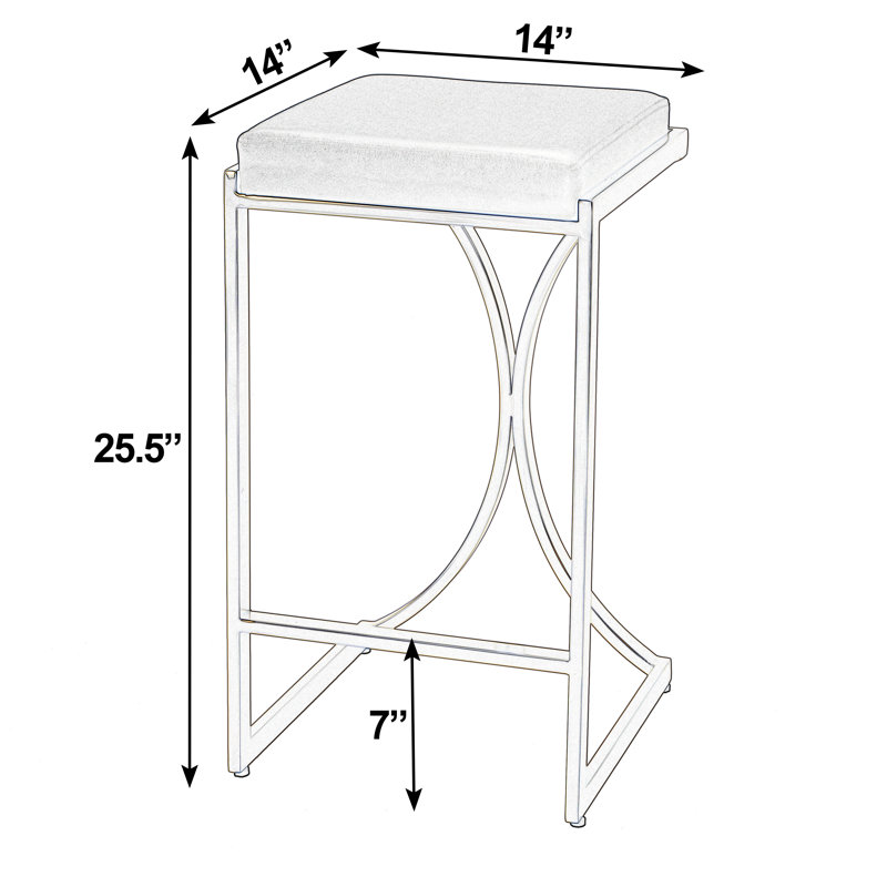 Natalya 24" Bar Stool, Gold, Cream, Counter Stool (24” Seat Height)