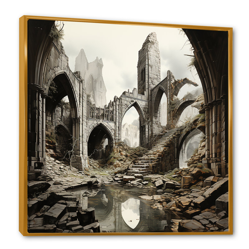 Reproduction d'art sur toile, H 16 po x l 16 po x P 1 po, Cadre flottant doré