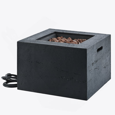 MGO Outdoor Square Fire Pit With Steel Burner,Lightweight 24.02-Inch Propane Fire Pit Table With Adjustable Flame, 40,000 BTU, Lava Rocks, And Rain Cover For Patio,Backyard, And Poolside