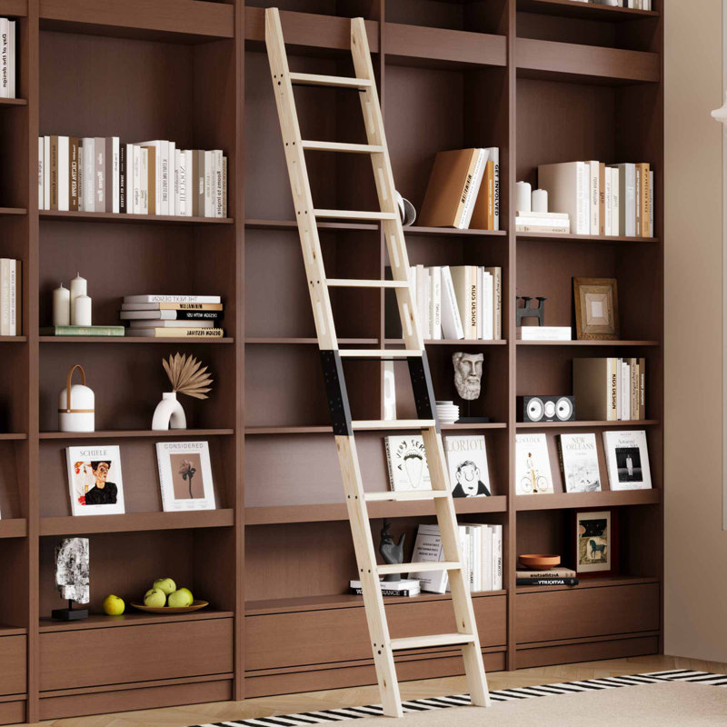 Échelle de bibliothèque en bois massif, 120"