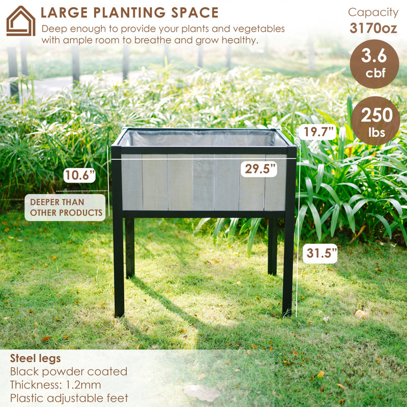 Madicyn Raised Garden Bed, Gray