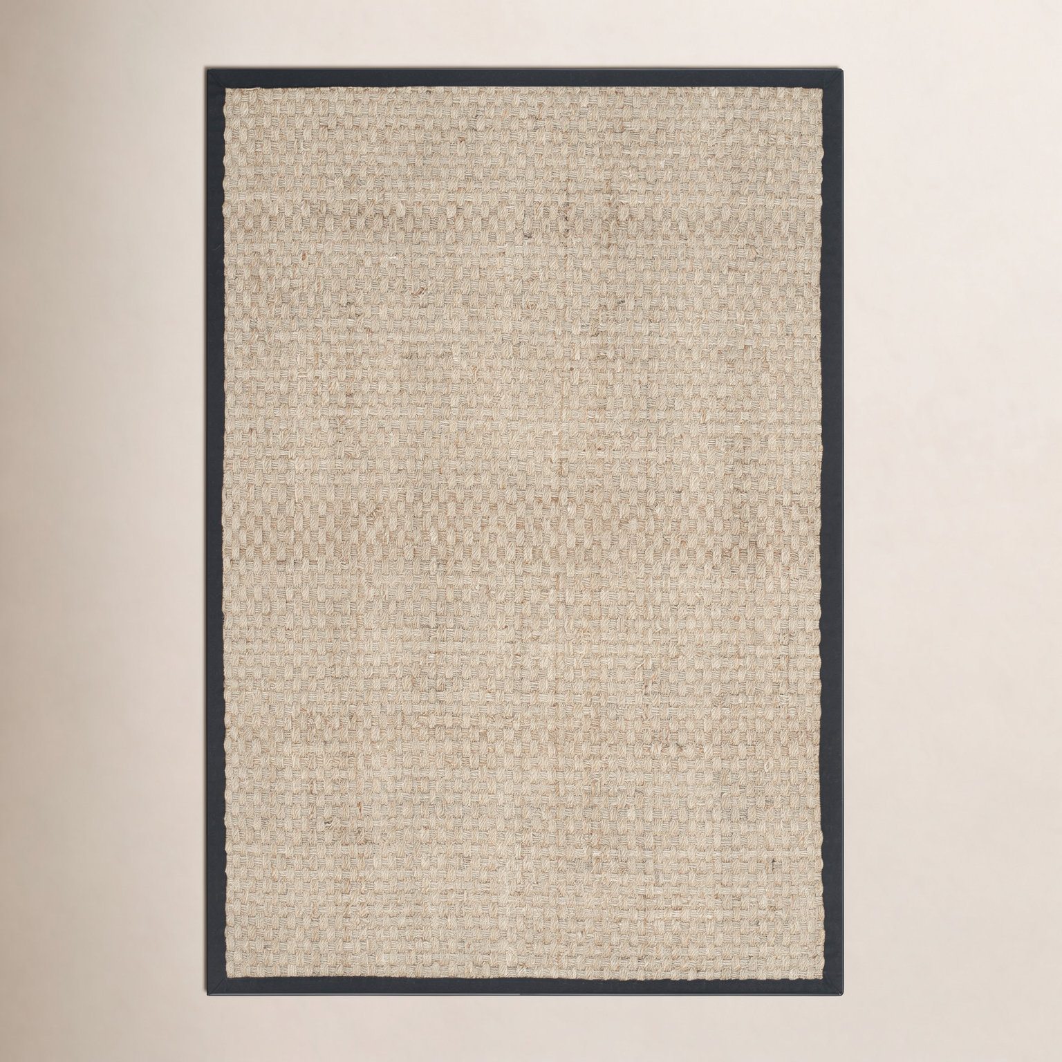 Natural Black Seagrass Rug, Rectangle 5' x 8'