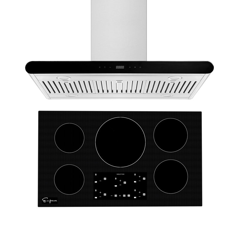 2 Piece Kitchen Package , 36" Induction Cooktop , 36" Ducted Island Range Hood