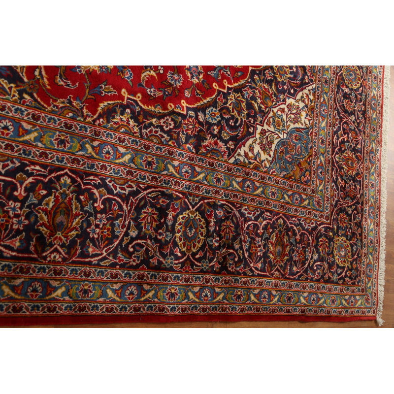 Tapis persan Kashan traditionnel fait à la main 11 x 17