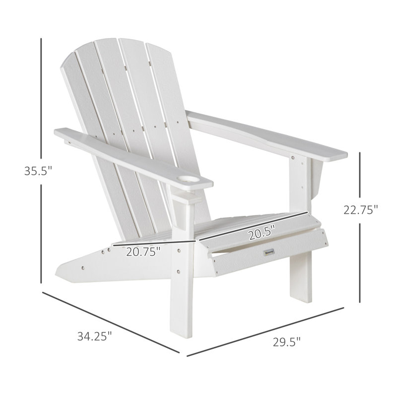 Chaise Adirondack Outsunny avec porte-gobelet (sans la table)