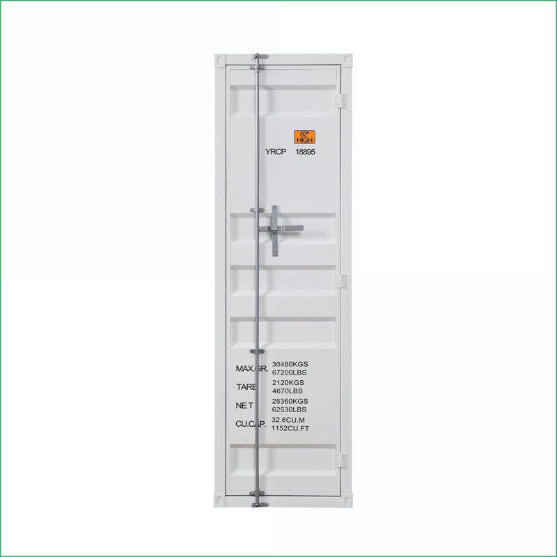 Commodes et amp; Garde-robes | Armoire industrielle en métal blanc avec rangement Tige suspendue | Blanc | Métal, Blanc