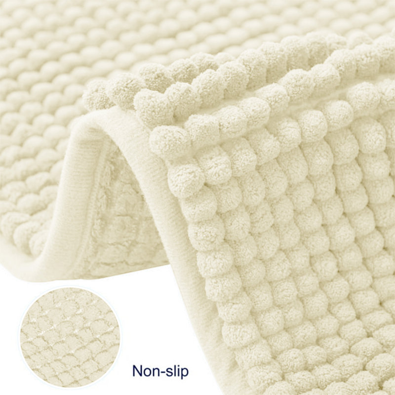 Luxury 100% Microfiber Chenille Door Mat - Soft, Absorbent And Non-Slip Floor Mat, 50 cm x 80 cm, Cream