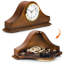 Horloge de cheminée en bois avec rangement caché