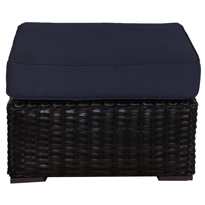 Repose-pieds d'extérieur avec coussin Sireci, Chêne Dupione