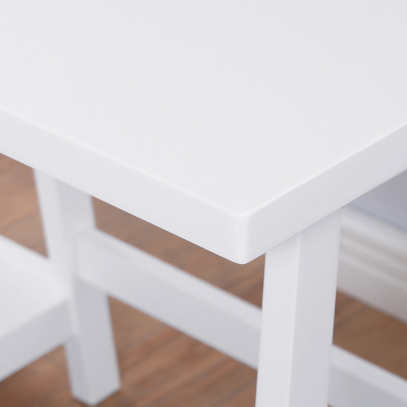 Redina Contemporary Wood Writing Desk With Storage, White