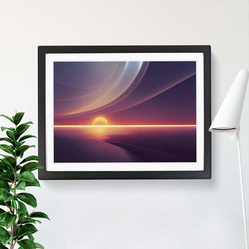 XH1022-6185X Modern Sunset Vol.1 - Single Picture Frame Print, Black Framed, 34cm H x 46cm W x 2cm D