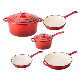 4 - Piece Non-Stick Enameled Cast Iron Cookware Set