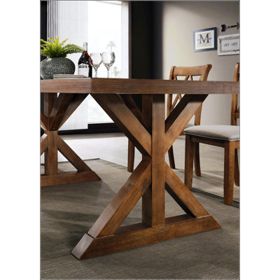Morden Farmhouse Wood Trestle Dining Table