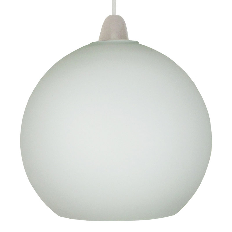 20cm H Glass Round Pendant Shade ( Screw On ) in Matt Opal White