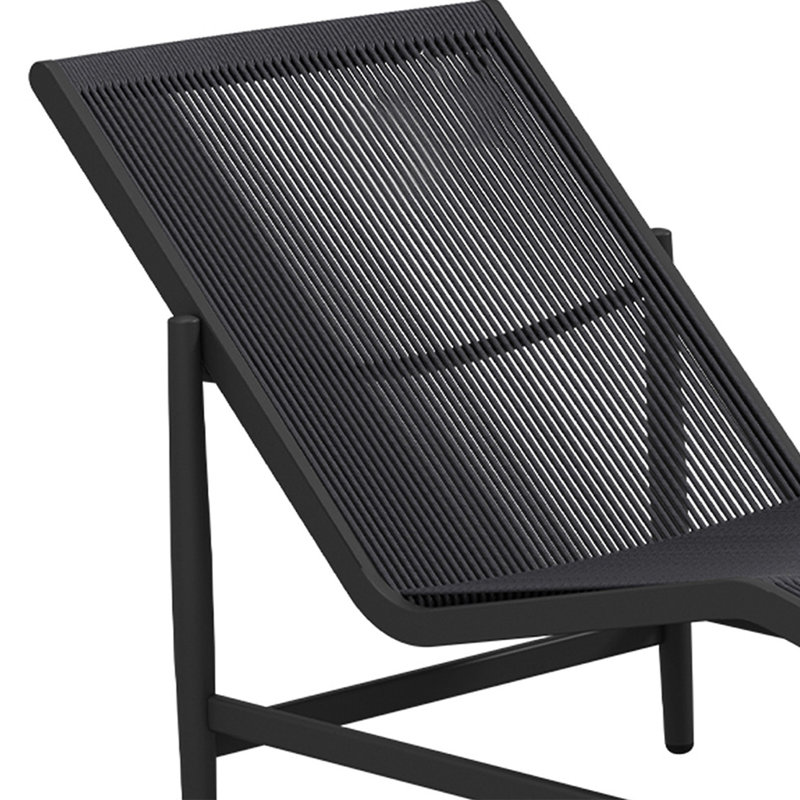 Outdoor courtyard hotel leisure lounge chair, Black