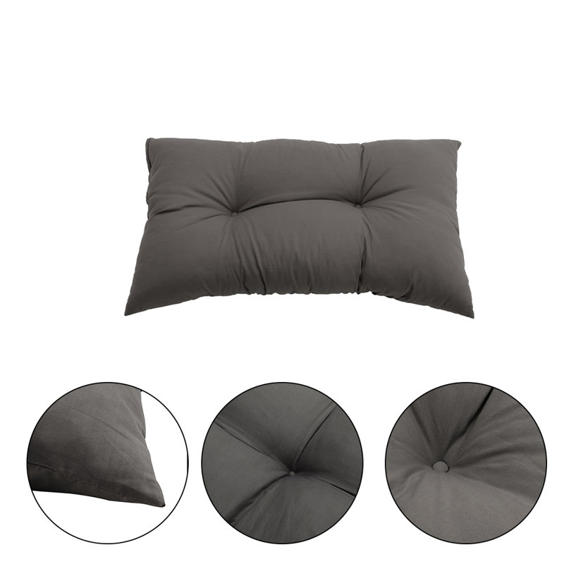 Garden Bench Seat and Back Cushion, Dark Grey, 10cm H x 60cm L x 40cm W