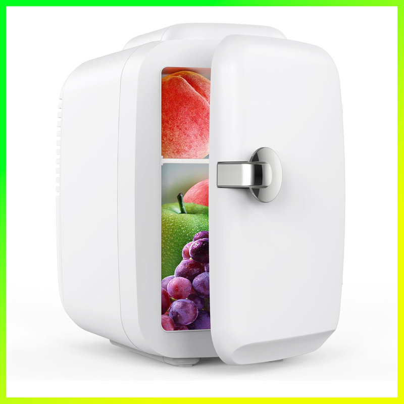 4L/6 Can Mini Fridge - Portable Cooler & Warmer For Skincare, Cosmetics, Food, Drinks | Compact Personal Fridge For Bedroom, Office, Car, Dorm | ETL Listed