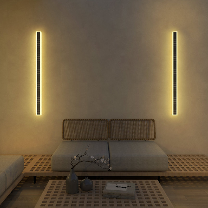 Immense Built-in Solar Outdoor Light, 40" H x 3" W x 3" D