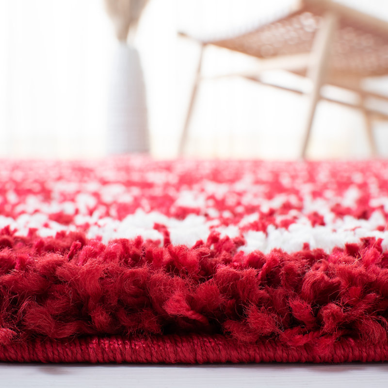 Develin Performance Chevron Rug, Rectangle 3'2" x 5', Red/Ivory