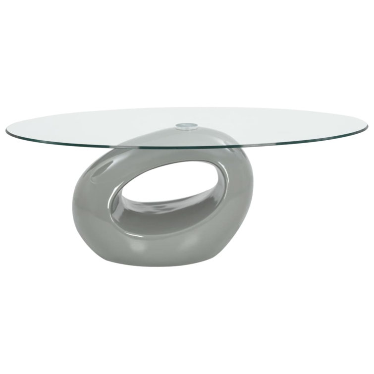 Coffee Table Living Room End Table Side Sofa Table with Oval Glass Top (Incomplete, Only Glass Top)