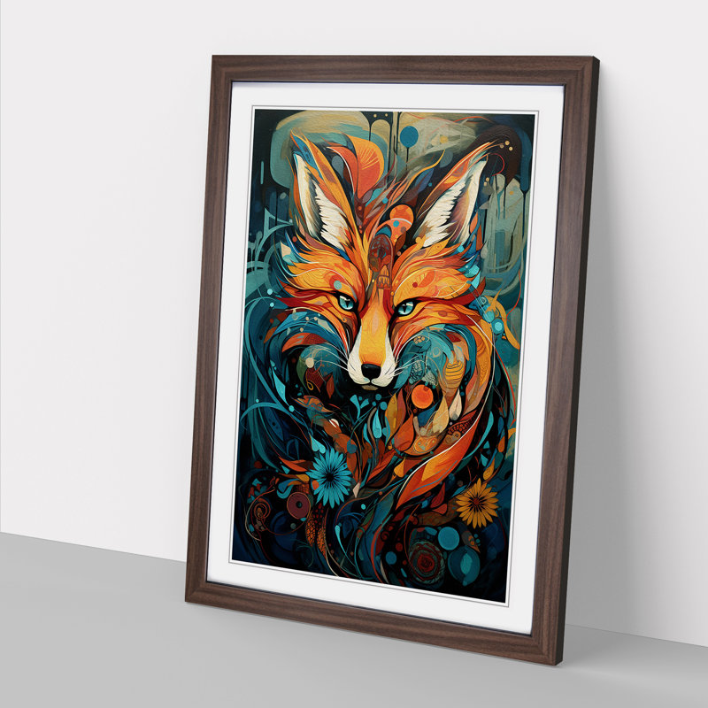 Single Picture Frame Print on Wood, Walnut Framed, 64cm H x 46cm W