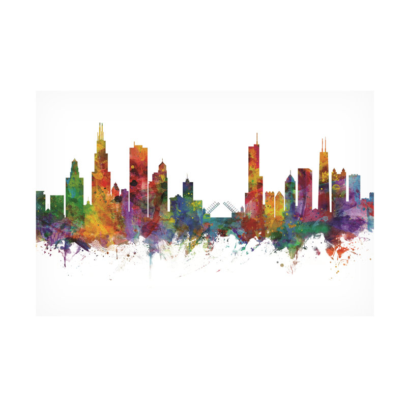 «Michael Illinois Skyline», art de Michael Tompsett, H 22 po x l 32 po x P 2 po