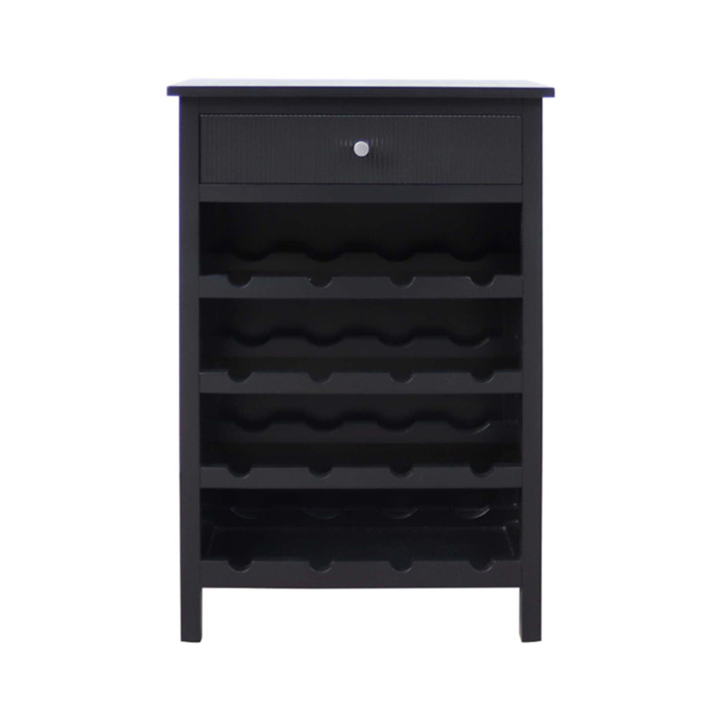 1 Drawer Black Wine Rack Storage Wooden Cabinet for Living Room Furniture