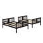 Lit superposé double au-dessus de double avec échelle pour chambre à coucher-114381495