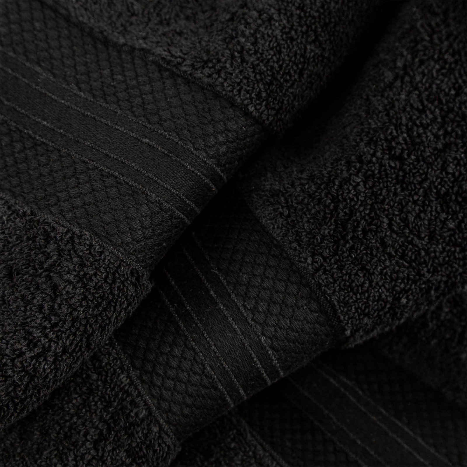 Finnian Turkish Cotton Bath Towel, Black, 6 Piece Towel Set