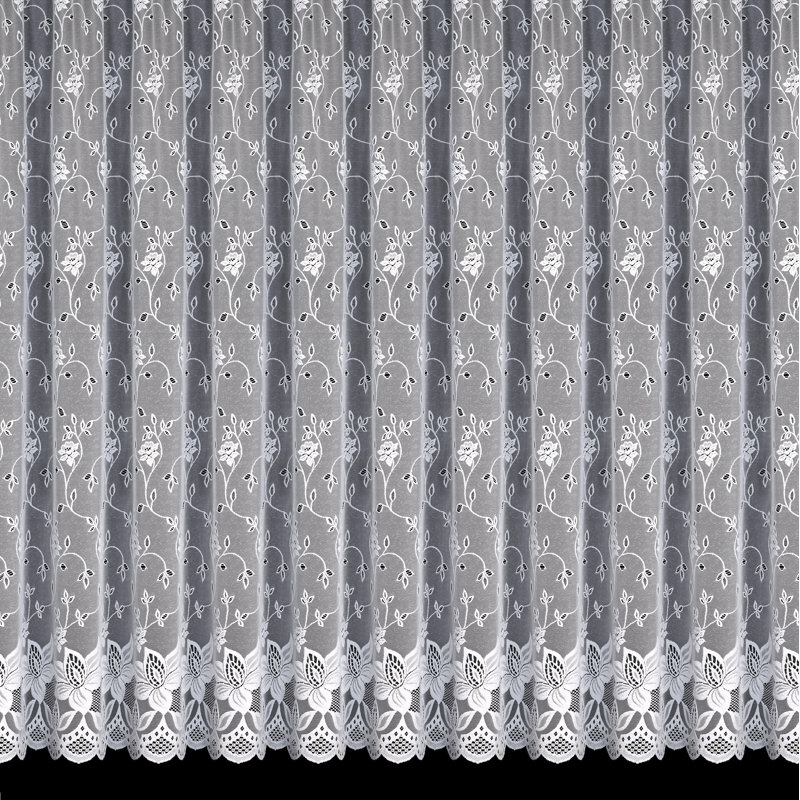 Cadell Lace Semi Sheer Curtain Single Panel, 200cm Width x 275cm Drop
