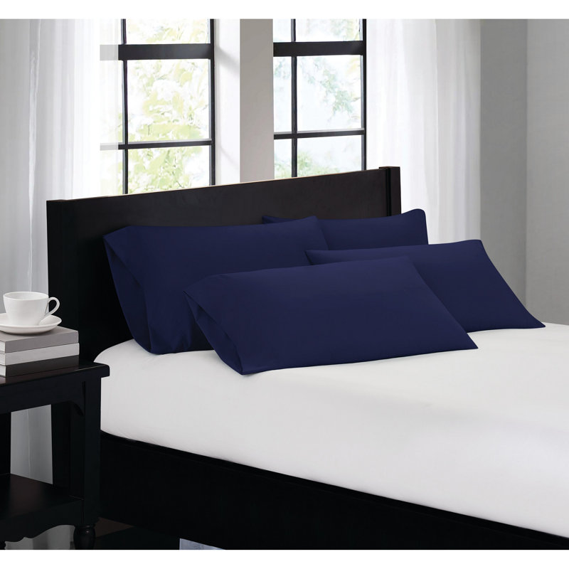 4 Piece Pillowcase Case Pack, Standard Pillowcase, Navy