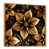 Toile avec cadre flottant or