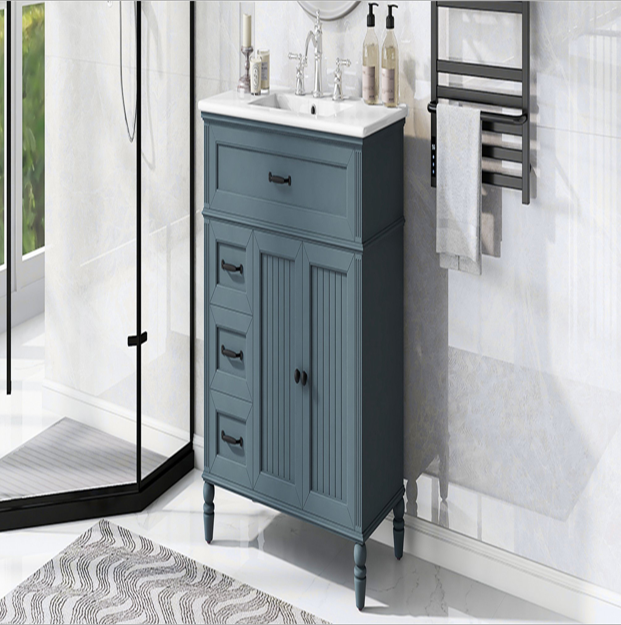 Merax 36 Inch Bathroom Vanity Combo, Solid Wood Frame With Merax 36 Inch Bathroom Vanity Combo, Solid Wood Frame With