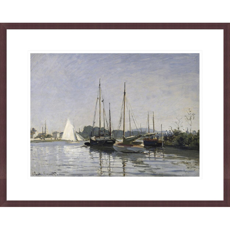 Bateaux de plaisance «Argenteuil» par Claude Monet, impression giclée sur cadre, H 17,42 po x l 21,75 po