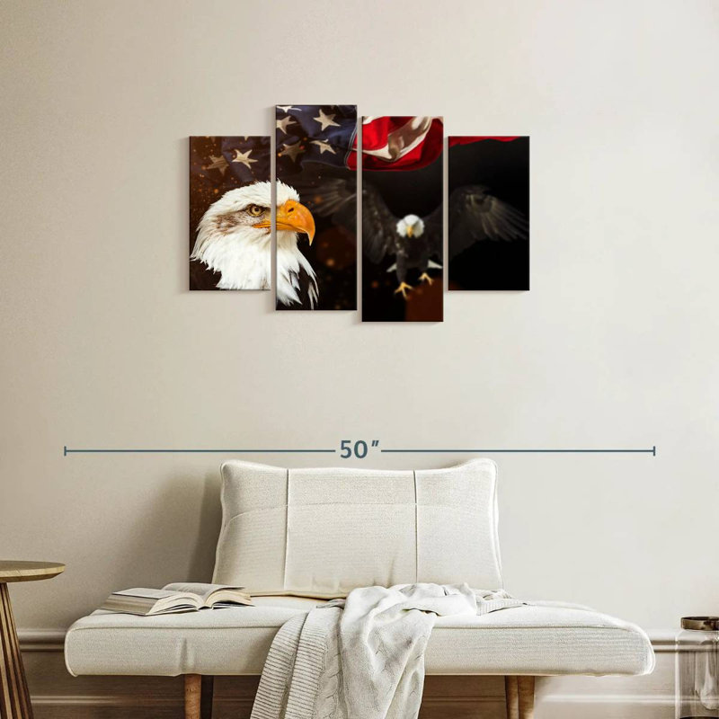 Brampt Fierce Eagle American Flag, 22'' H x 36'' W